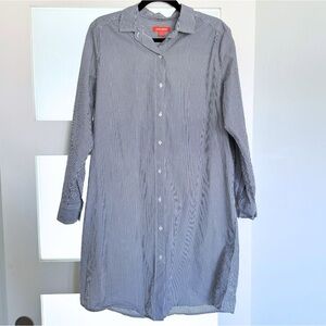 Joe Fresh Pin Stripe Button Down Shirt Dress | 100% Cotton | US L